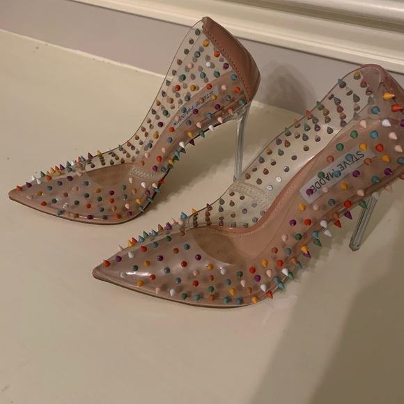 Steve Madden multicolor spiked heels. - Picture 3 of 3